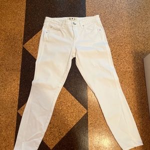 White slight distressed denim